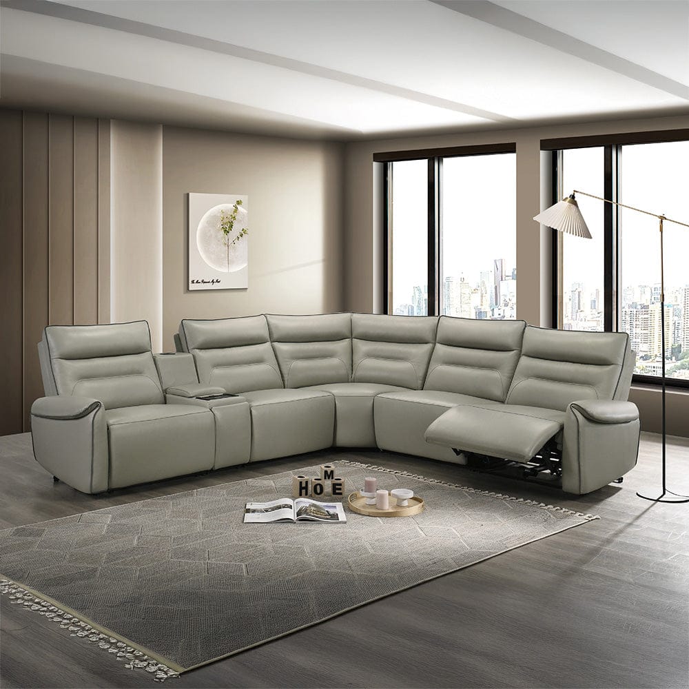 ACME Furniture - Jayke - Power Motion Sectional Sofa - Light Gray Top Grain Leather Match - LV04830 view 5