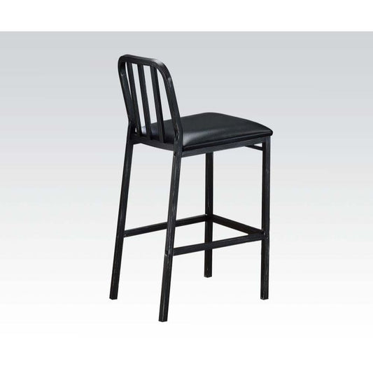 ACME Furniture - Jodie - Bar Chair (Set of 2) - Black Synthetic Leather & Antique Black - 71992 view 2