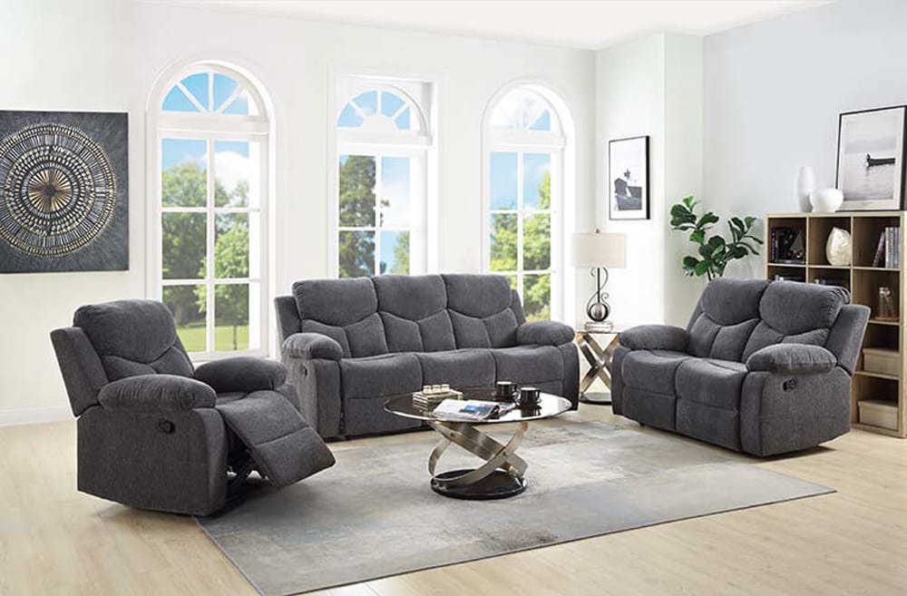 ACME Furniture - Kalen - Motion Loveseat - Gray Chenille - 55443 view 5