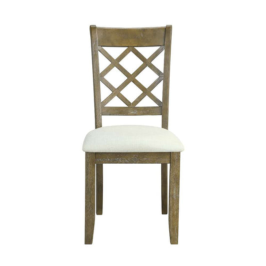 ACME Furniture - Karsen Side Chair (Set of 2) - Beige Linen & Rustic Oak - DN01450 view 2