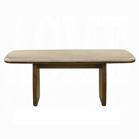ACME Furniture - Kasha - Dining Table w/Natural Marble Top - Natural Marble & Vintage Oak - DN04665 view 2