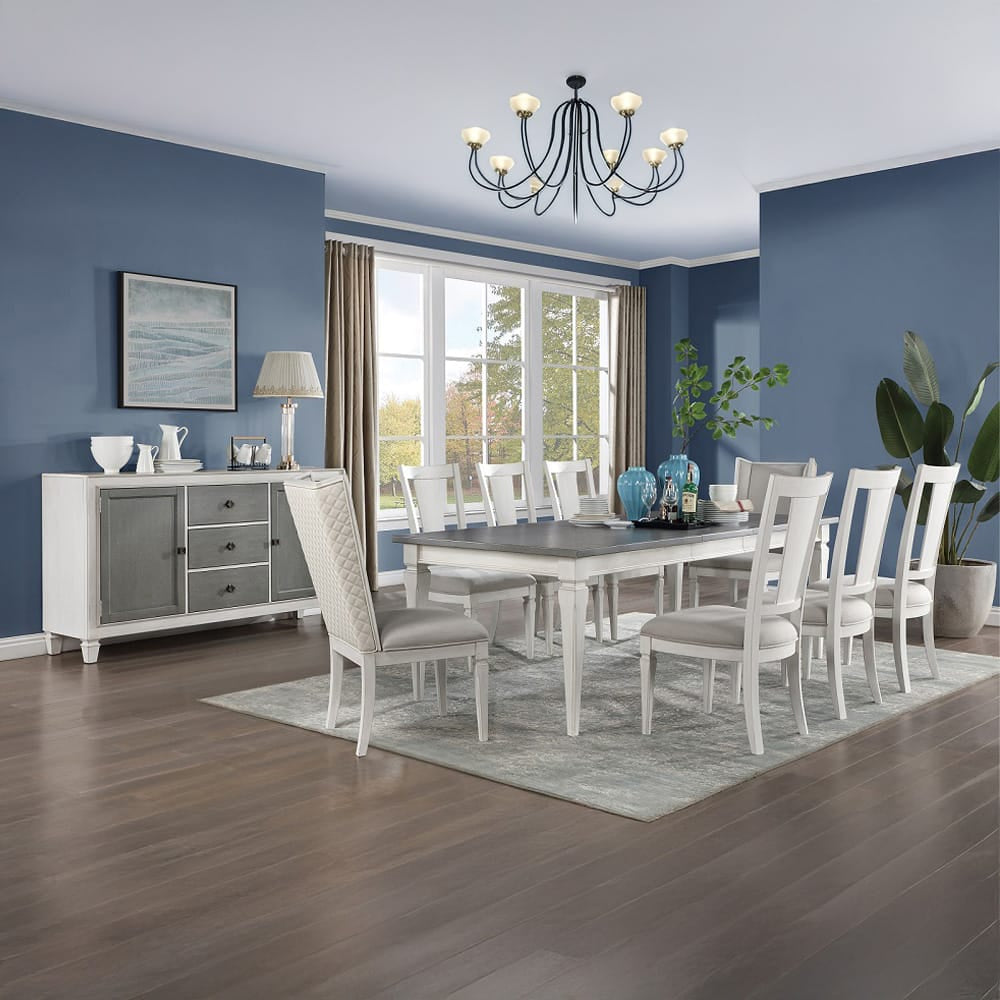 ACME Furniture - Katia - Uphostered Side Chair (Set of 2) - Light Gray Linen & Weathered White - DN02275 view 6