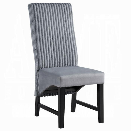 ACME Furniture - Kini Side Chair (Set of 2) - Gray Corduroy & Black Finish - DN04346 veiw 2