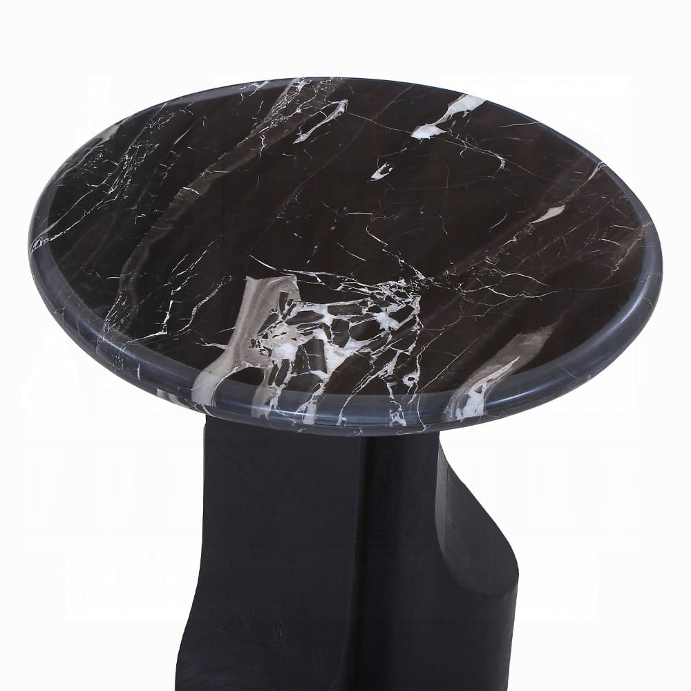 ACME Furniture - Kinton - End Table w/Natural Marble Top - Natural Marble Top & Black Mercana - LV04786 view 3
