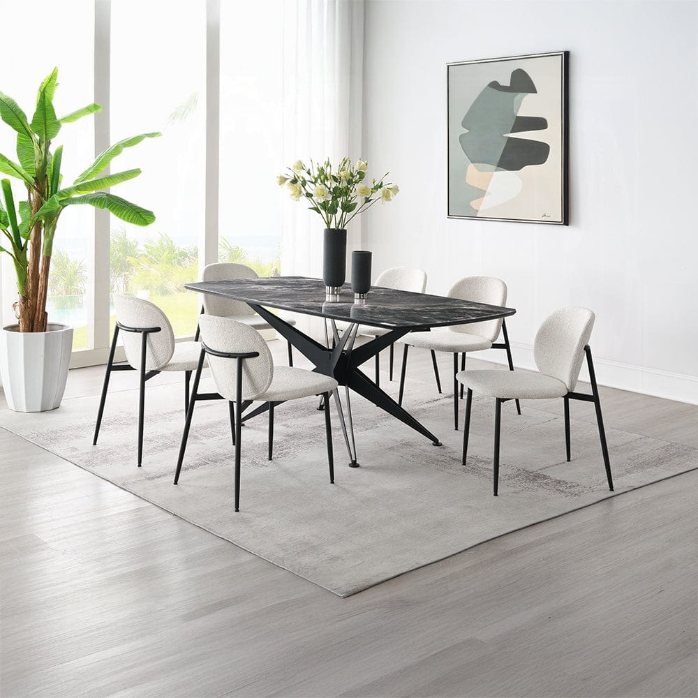 ACME Furniture - Klaus Side Chair (Set of 2) - White Fabric & Black Finish - DN03046 view 6