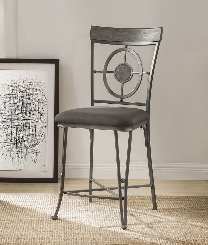 ACME Furniture - Landis - Counter Height Chair (Set of 2) - Fabric & Gunmetal - 73182 view 1