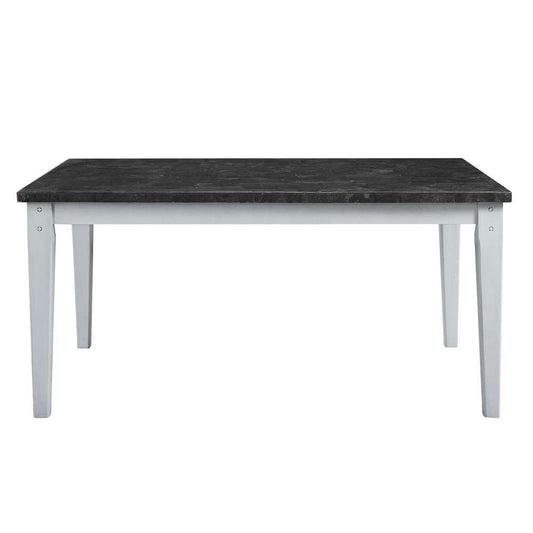 ACME Furniture - Lanton Dining Table - Natural Marble & Antique White - DN01451 view 2