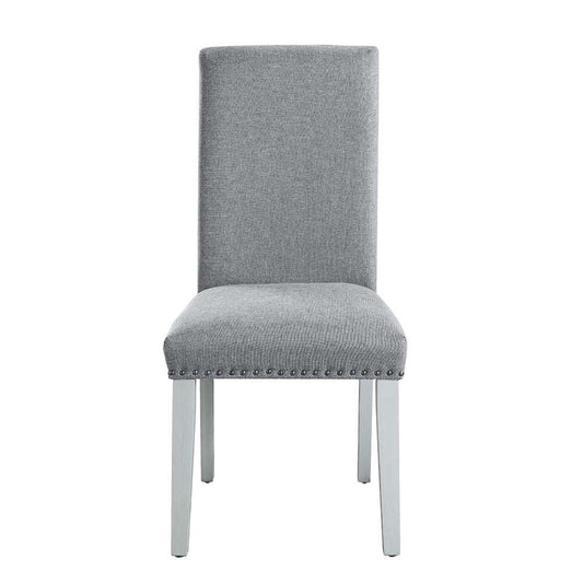 ACME Furniture - Lanton Side Chair (Set of 2) - Gray Linen & Antique White - DN01452 view 2