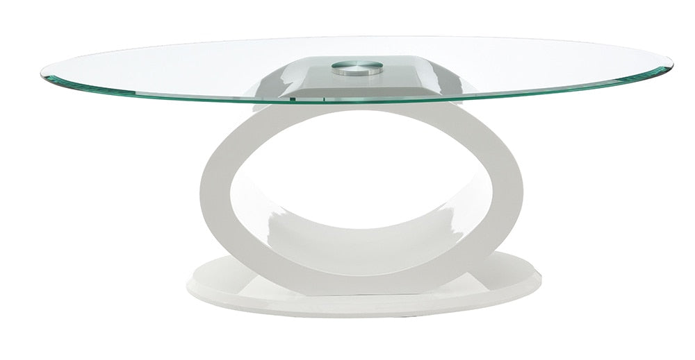 ACME Furniture - Larry Coffee Table - Glass Top, White High Gloss Finish - LV03185 veiw 2