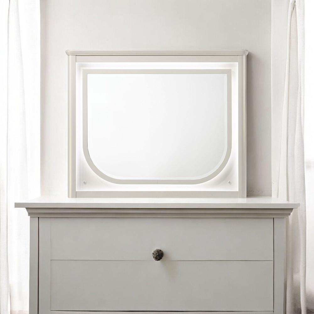 ACME Furniture - Laveda Mirror w/LED - Pearl White Finish - BD03794 veiw 2