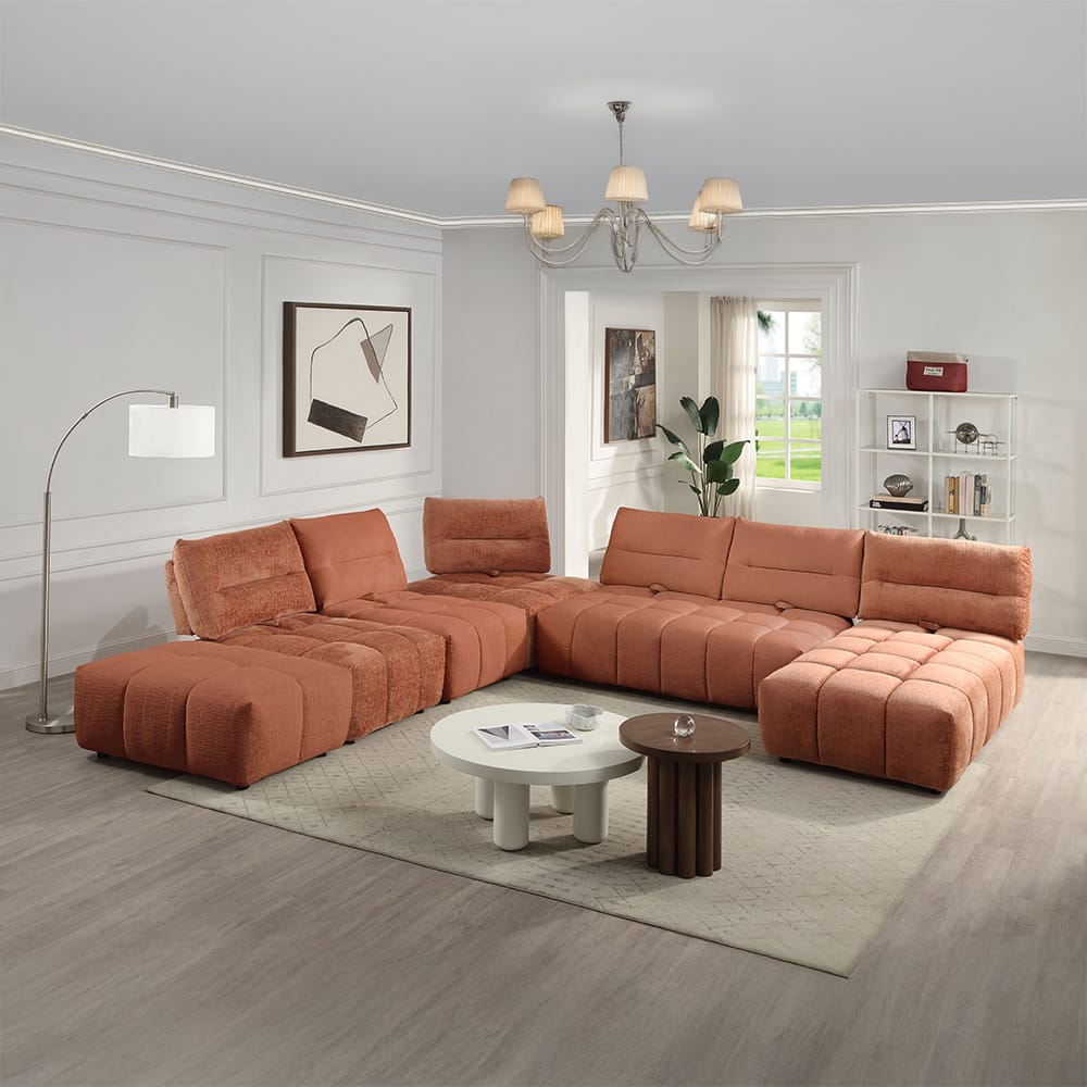 ACME Furniture - Loanna - Modular - Wedge - Coral Red Linen - LV04053 view 11