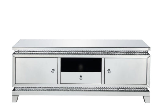 ACME Furniture - Lotus - TV Stand - Mirrored, Faux Ice Cube Crystals - 91835 view 2