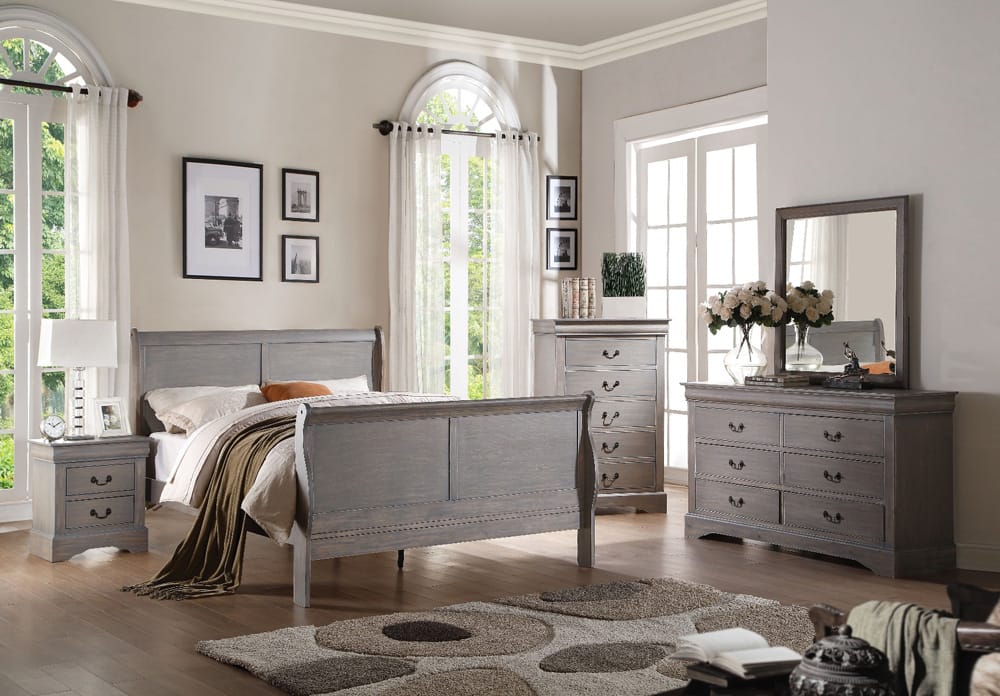 ACME Furniture - Louis Philippe III - Twin Bed - Antique Gray - 25515T view 2