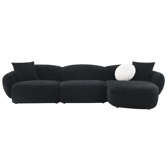ACME Furniture - Lucifer - Sectional Sofa w/3 Pillows - Black & White Shimmer Chenille - LV03525 view 2