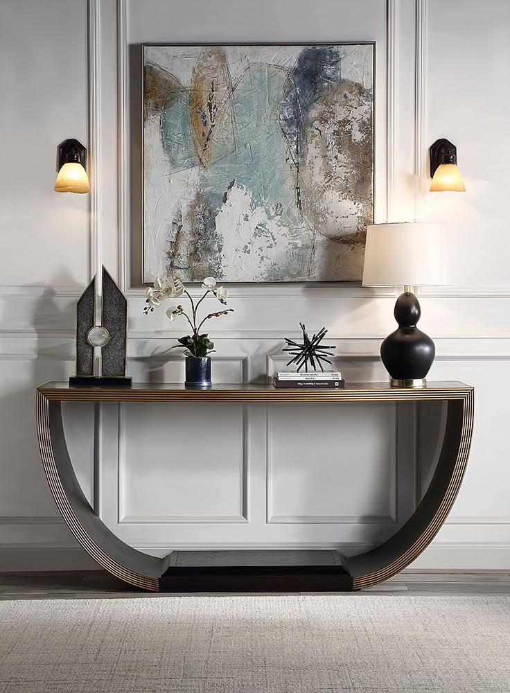 ACME Furniture - Maceo Console Table - Black & Gold Finish - AC01924 veiw 1