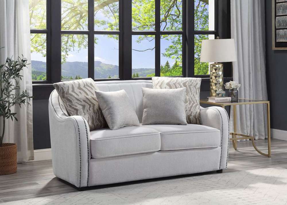 ACME Furniture - Mahler Loveseat w/4 Pillows - Beige Linen - LV00579 view 5