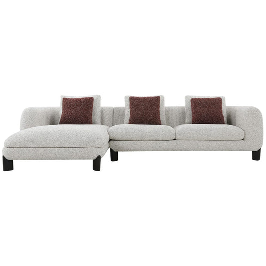 ACME Furniture - Mardi - Sectional Sofa w/6 Pillows - Maroon & Beige Tweed - LV04280 view 2