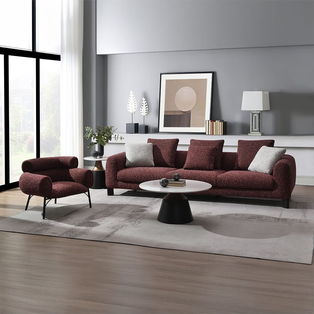 ACME Furniture - Mardi - Sofa w/6 Pillows - Maroon Tweed - LV04290 view 7