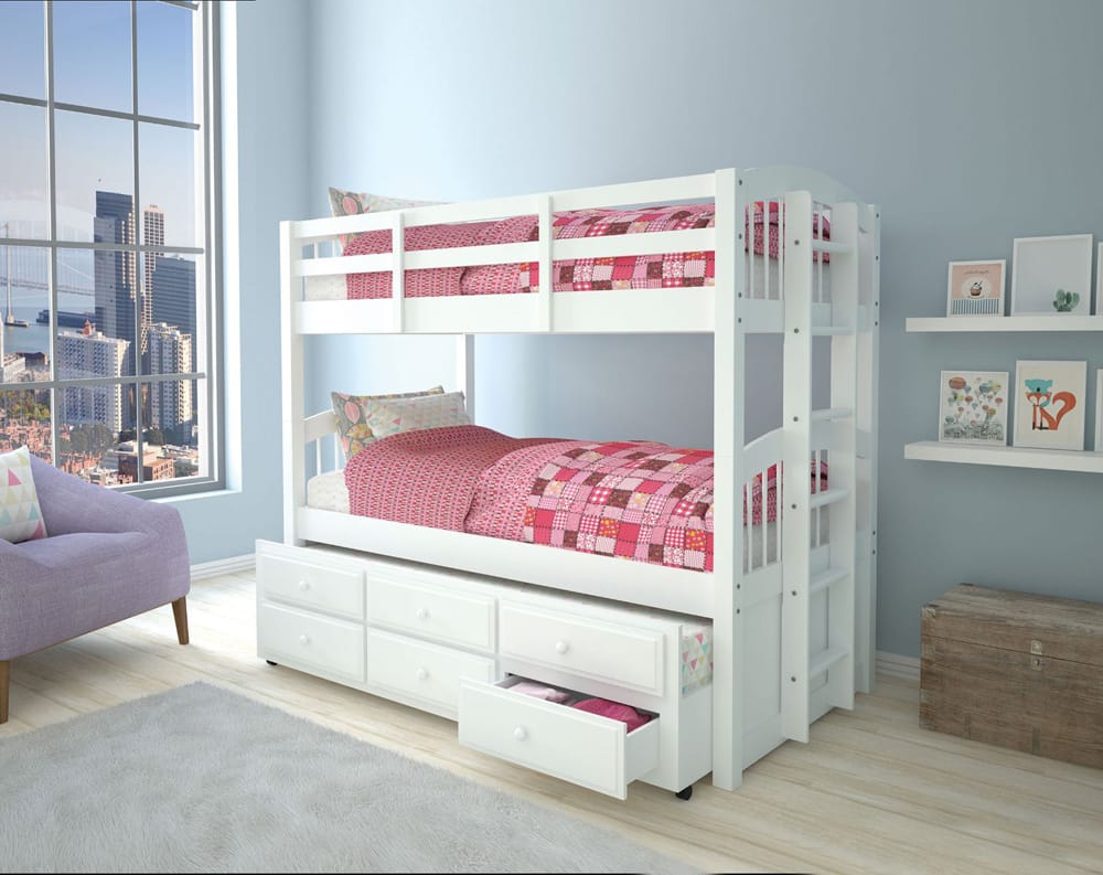 ACME Furniture - Micah - Bunk Bed (T/T) w/Trundle & Storage - White - 39995A view 2