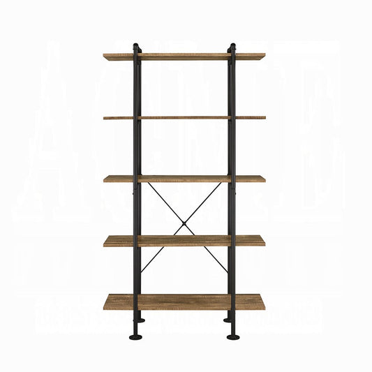 ACME Furniture - Nefo Bookshelf - Rustic Oak & Black - OF00172 view 2