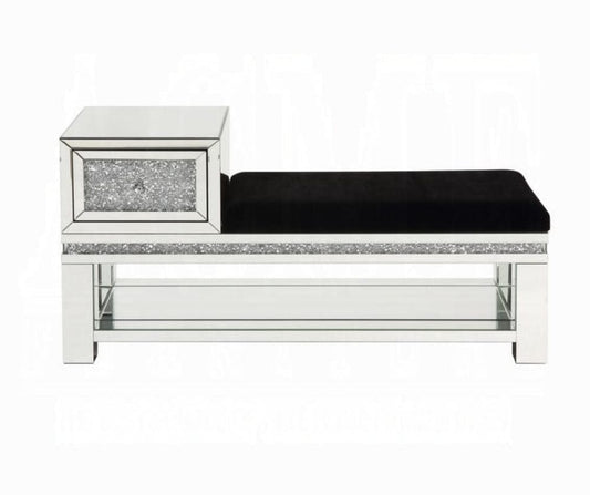 ACME Furniture - Noralie Bench w/Storage - Mirrored & Faux Diamonds - AC00538 view 2