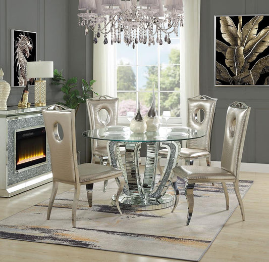 ACME Furniture - Noralie Dining Table - Mirrored & Faux Diamonds - DN00717 veiw 2