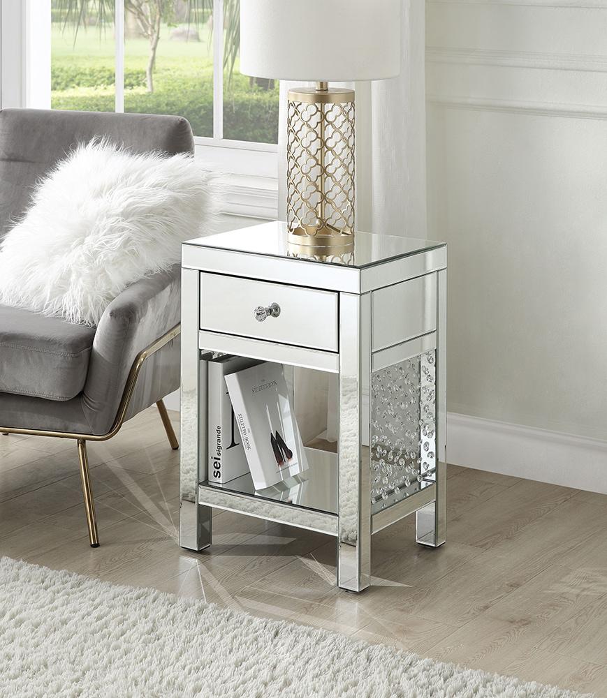 ACME Furniture - Nysa Accent Table - Mirrored & Faux Crystals - 97959 veiw 5