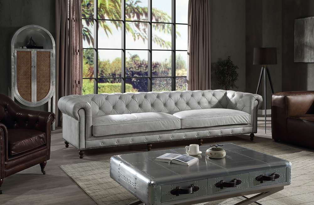 ACME Furniture - Ofer Sofa - Vintage White Top Grain Leather - LV02404 veiw 1