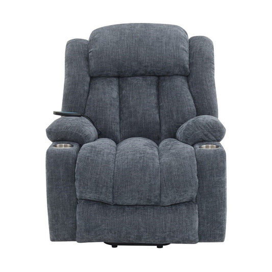 ACME Furniture - Omarion - Power Recliner w/Lift, Heating & Massage - Blue Chenille - LV02996A view 2