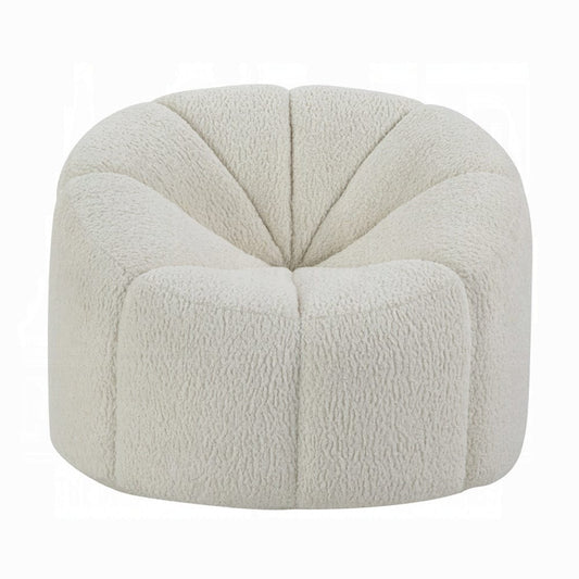ACME Furniture - Osmash Chair w/Swivel - White Teddy Sherpa - LV00230 view 2