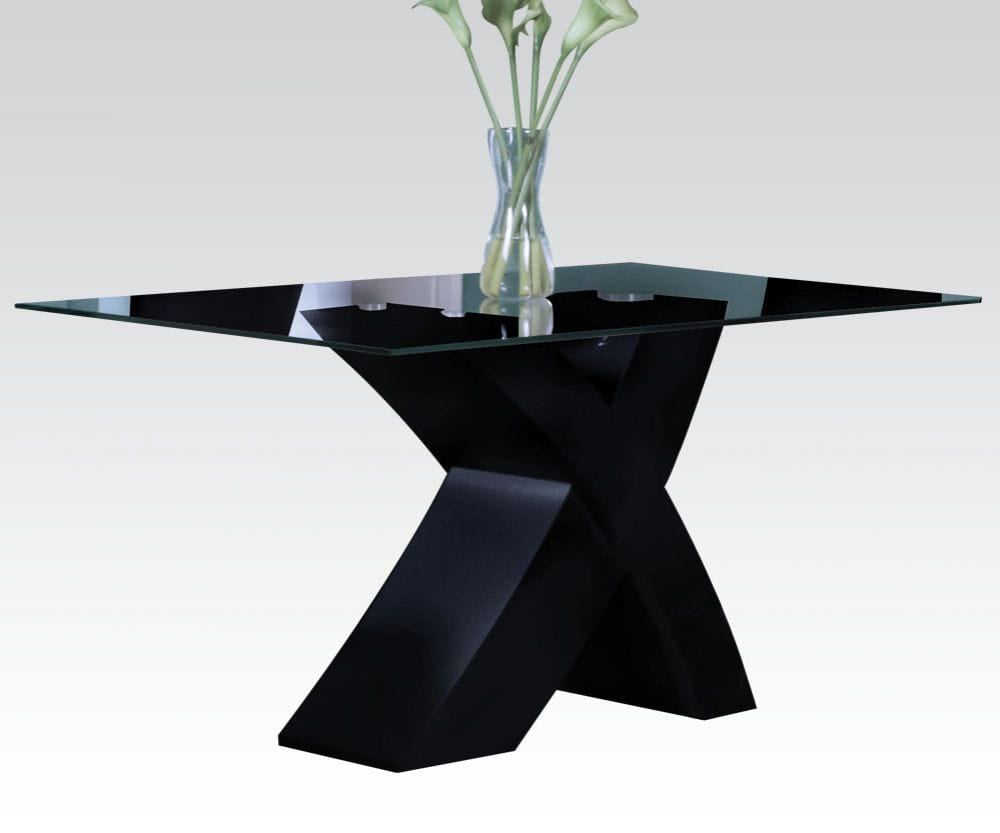ACME Furniture - Pervis - Dining Table - Black & Clear Glass - 71110 view 1
