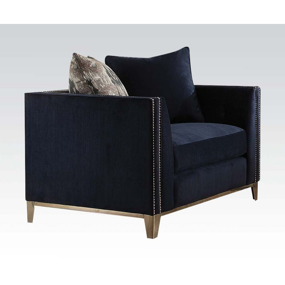 ACME Furniture - Phaedra - Chair w/2 Pillows - Blue Fabric - 52832 view 1