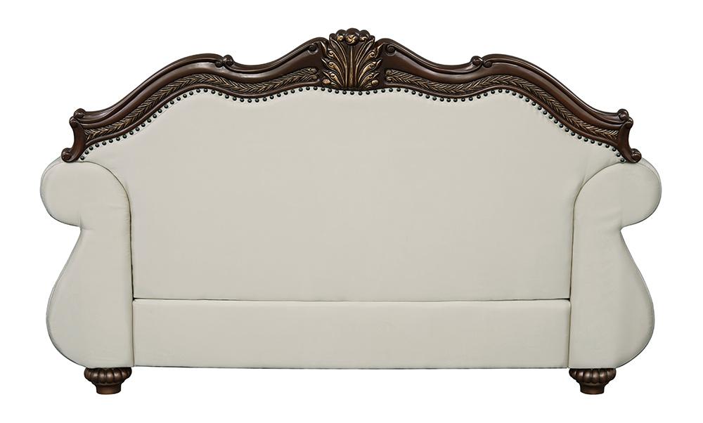 ACME Furniture - Pierce Loveseat w/3 Pillows - Beige Fabric & Cherry Finish - LV03831 veiw 4