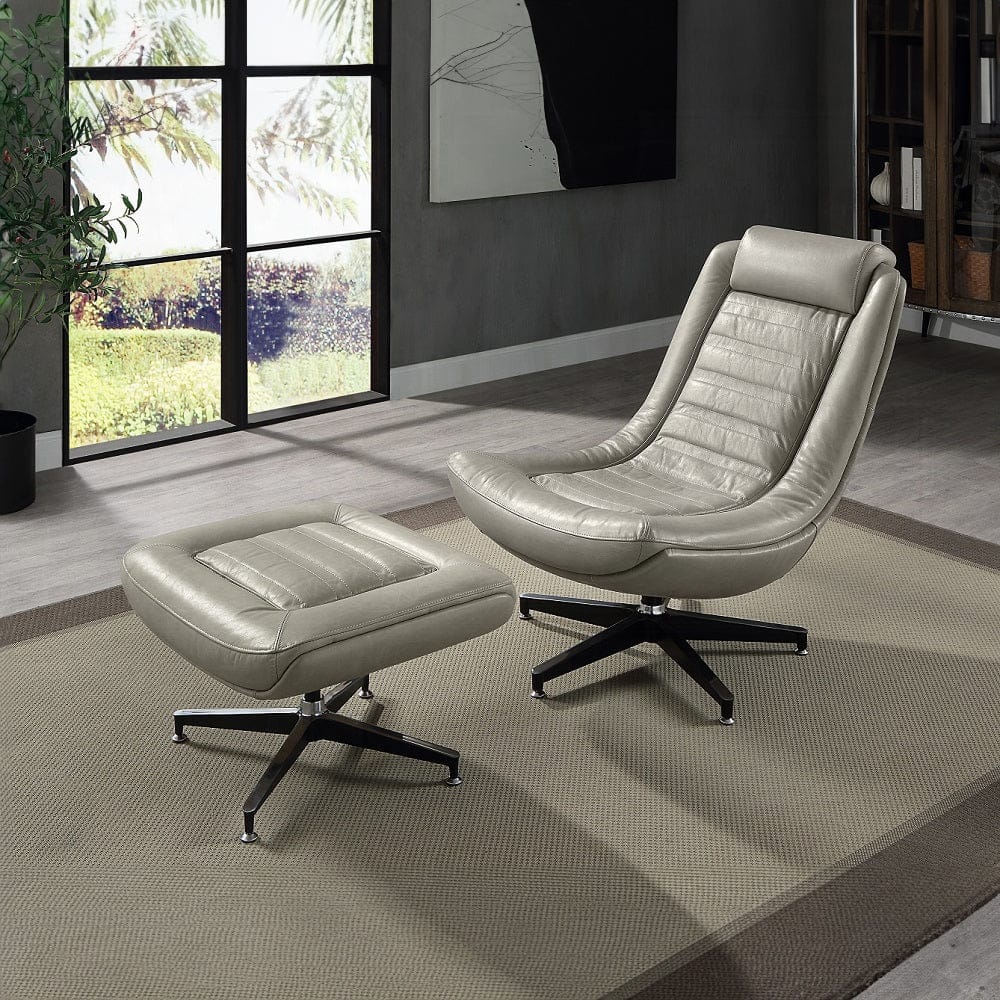 ACME Furniture - Piran Accent Chair w/Swivel - Twilight Top Grain Leather - AC02584 view 7