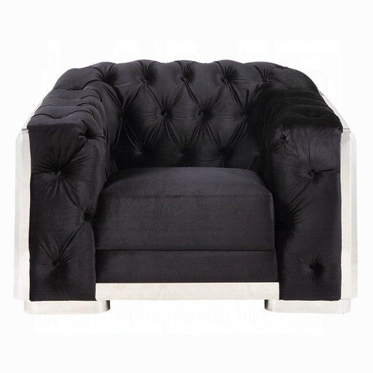 ACME Furniture - Pyroden Chair - Black Velvet & Chrome - LV00298 view 2