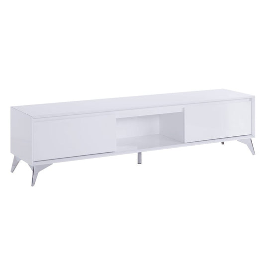 ACME Furniture - Raceloma - TV Stand - LED, White & Chrome Finish - 91995 view 2