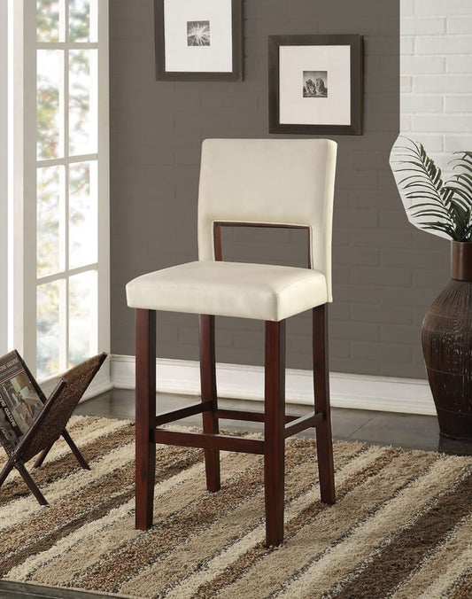 ACME Furniture - Reiko - Bar Chair - White PU & Espresso - 96610 view 2