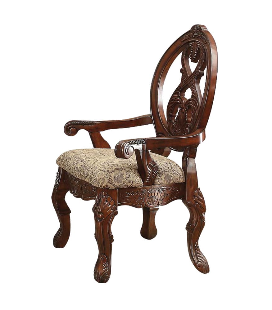 ACME Furniture - Rovledo - Arm Chair (Set of 2) - Fabric & Cherry - 60803 view 1