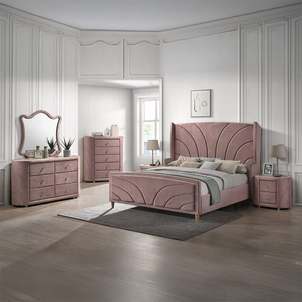 ACME Furniture - Salonia Nightstand - Pink Velvet - BD01184 view 8