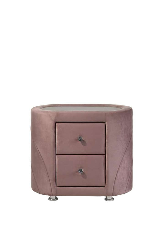 ACME Furniture - Salonia Nightstand - Pink Velvet - BD01184 veiw 2