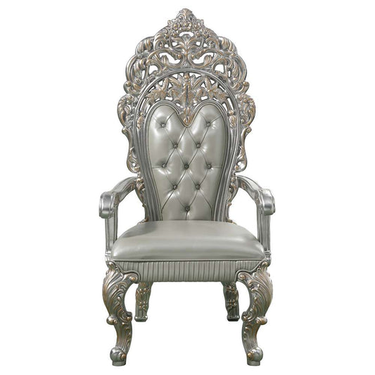 ACME Furniture - Sandoval Arm Chair (Set of 2) - Beige Synthetic Leather & Champagne - DN01496 veiw 2
