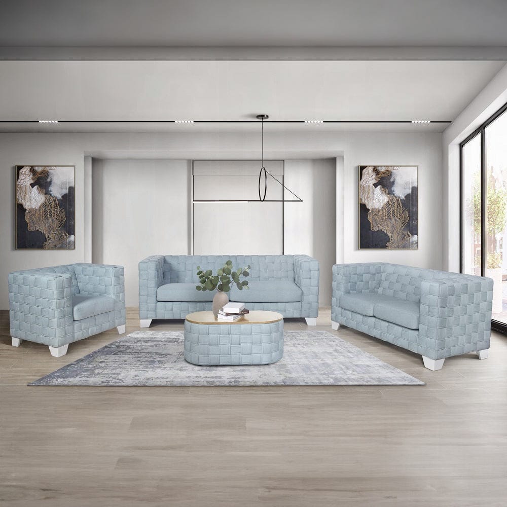 ACME Furniture - Saree Loveseat - Light Teal Chenille & White - LV02347 view 5