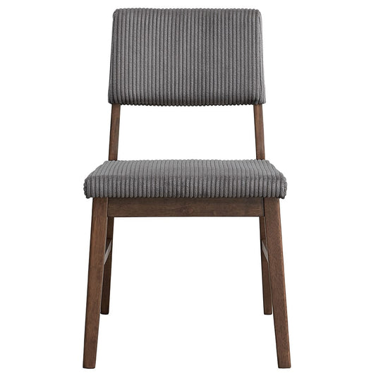 ACME Furniture - Seda - Side Chair (Set of 2) - Gray Corduroy & Walnut - DN04192 view 2