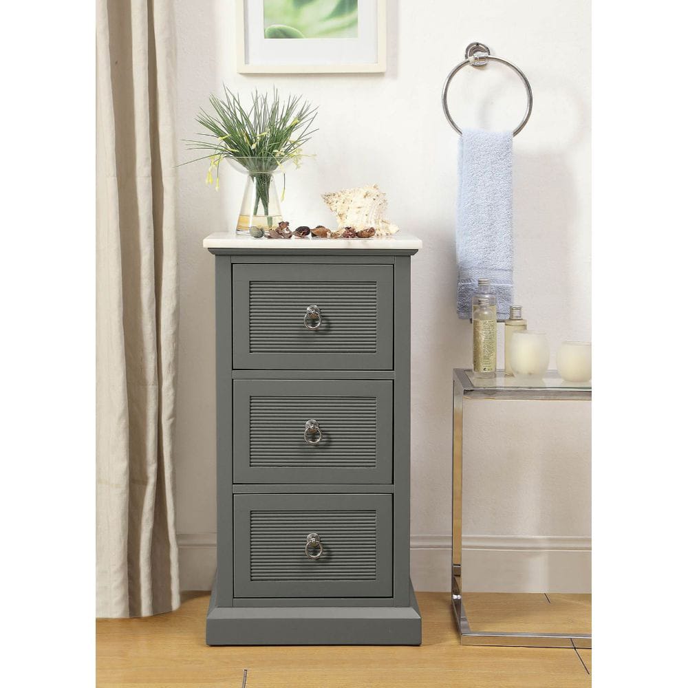 ACME Furniture - Swart - Cabinet - Natural Marble Top & Gray - 97541 view 2