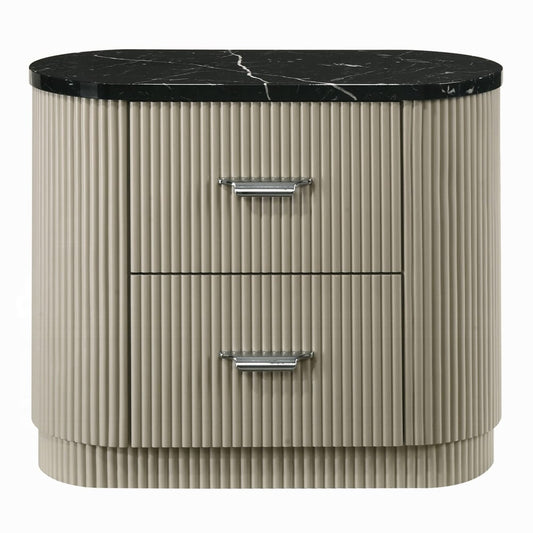 ACME Furniture - Travonte - Nightstand - Gray Linen & Beige - BD04883 view 2