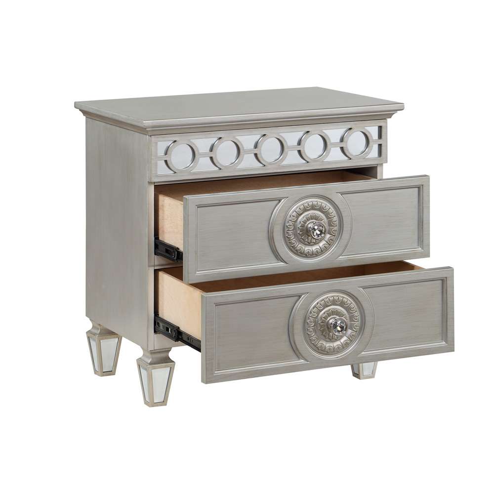 ACME Furniture - Varian Nightstand - Silver & Mirrored - BD01280 veiw 4