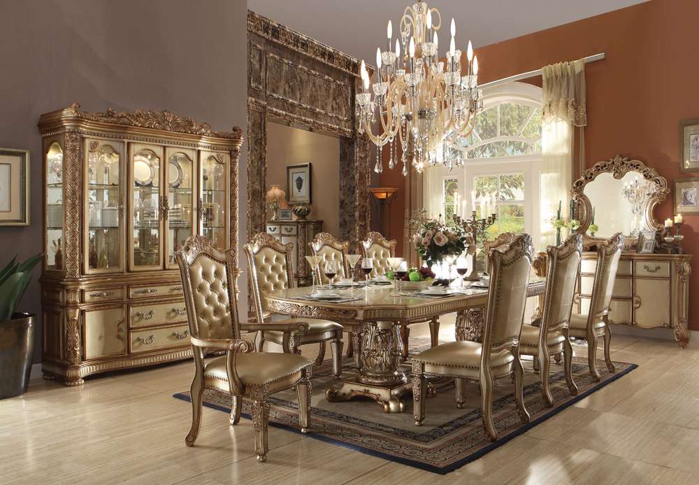 ACME Furniture - Vendome Dining Table w/Double Pedestal - 63000 view 3