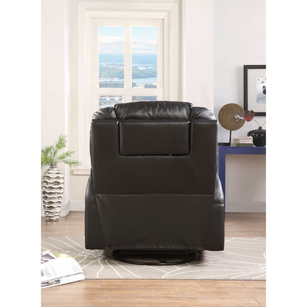 ACME Furniture - Waterlily - Motion Rocker Recliner w/Swivel - Black Synthetic Leather - 59277A view 6