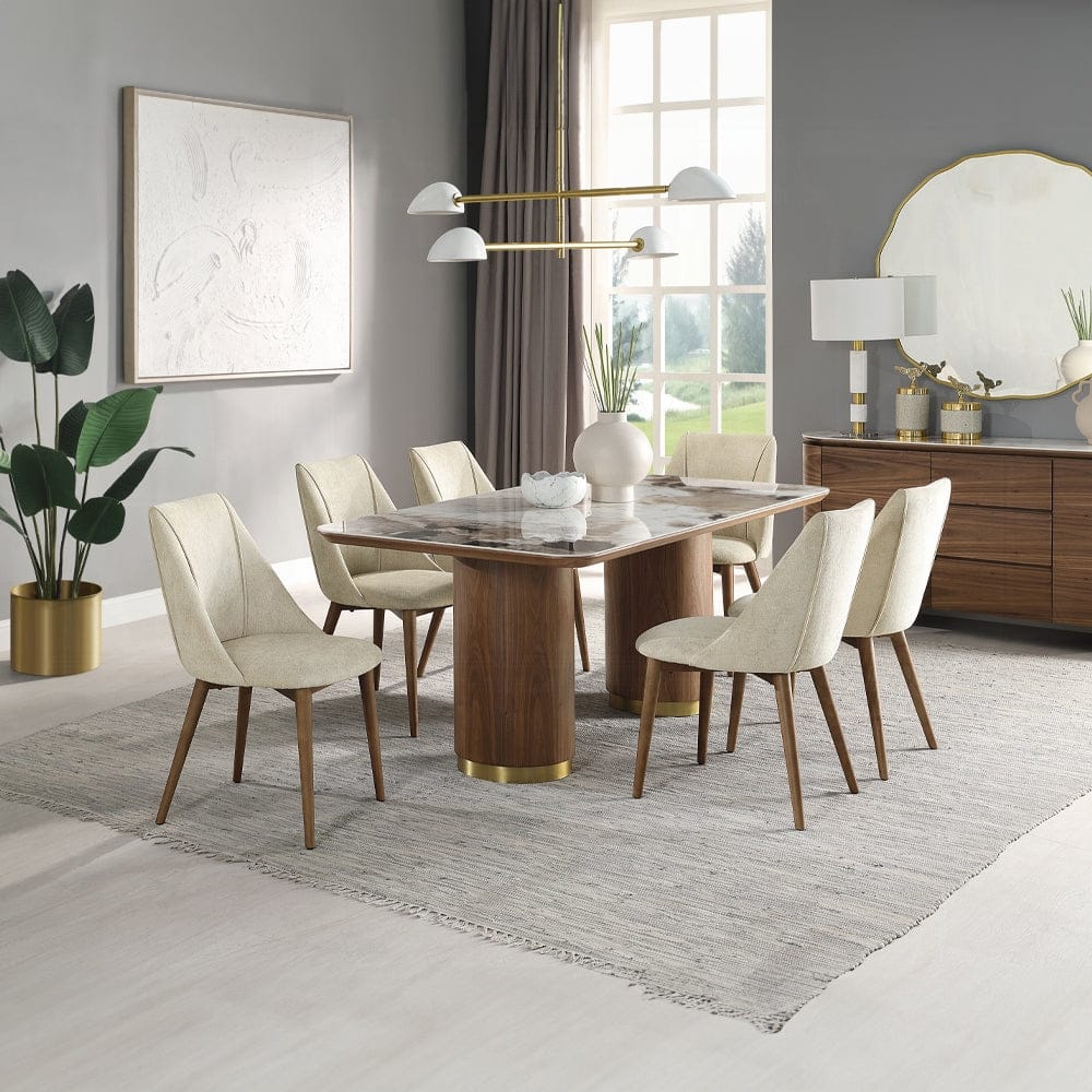 ACME Furniture - Willene Side Chair (Set of 2) - Beige Fabric & Walnut Finish - DN03146 view 7
