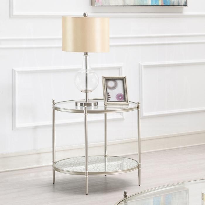 ACME Furniture - Zaba End Table - Glass Top & Champagne Finish - LV02756 veiw 4